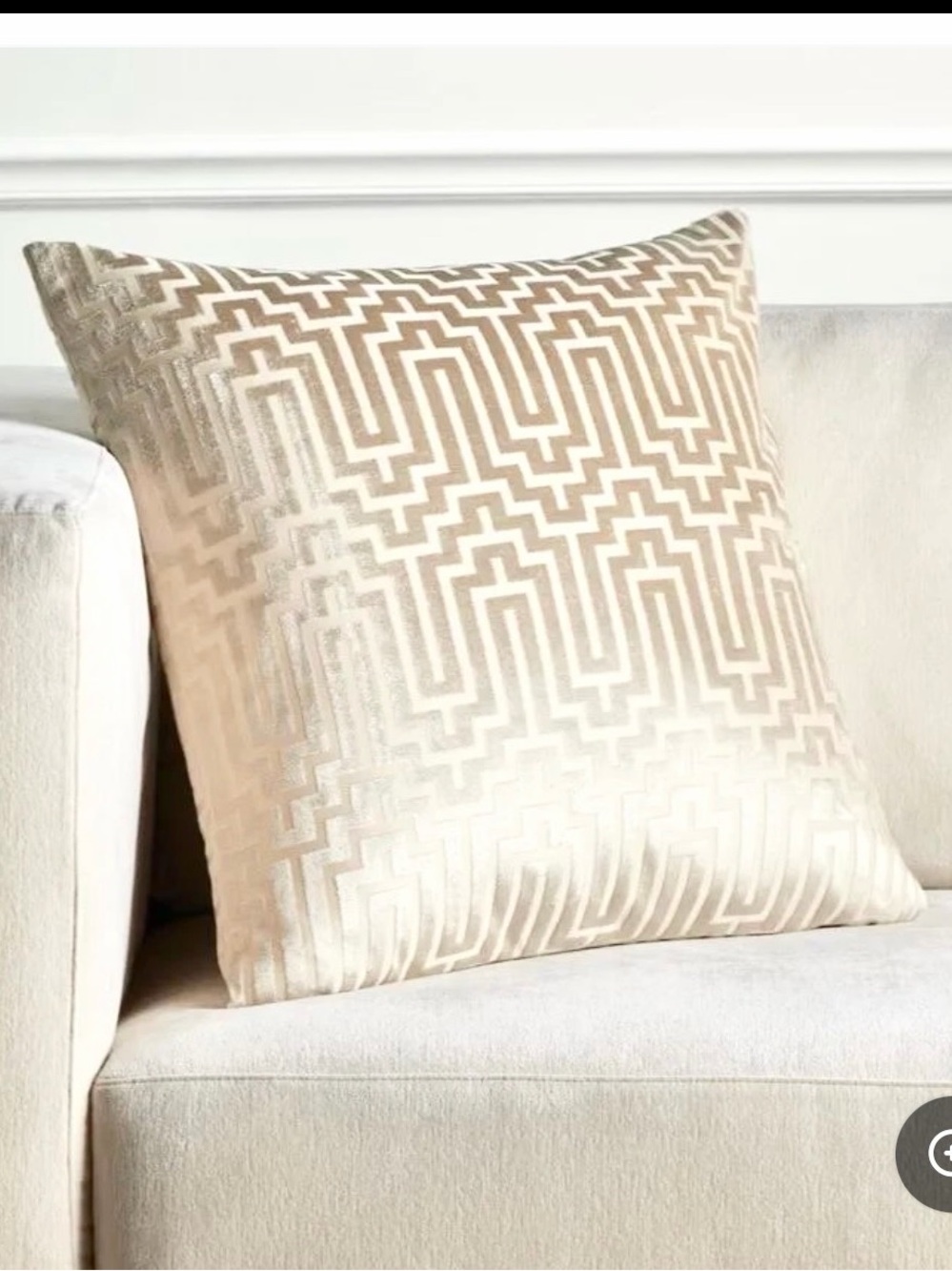 Z Gallerie Porter Pillow 24” Soft Gold Velvet Art Deco Pillow Cover